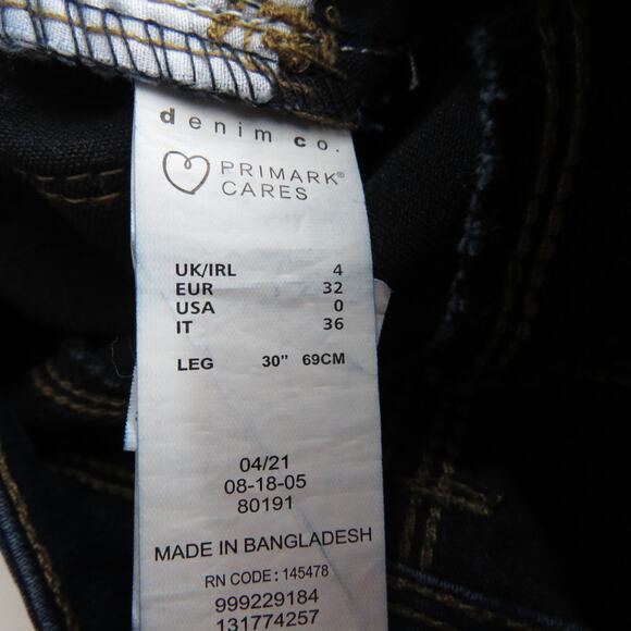 Primark Denim & Co. Dark Wash High Rise Skinny Jeans Size 0 - Picture 5 of 7